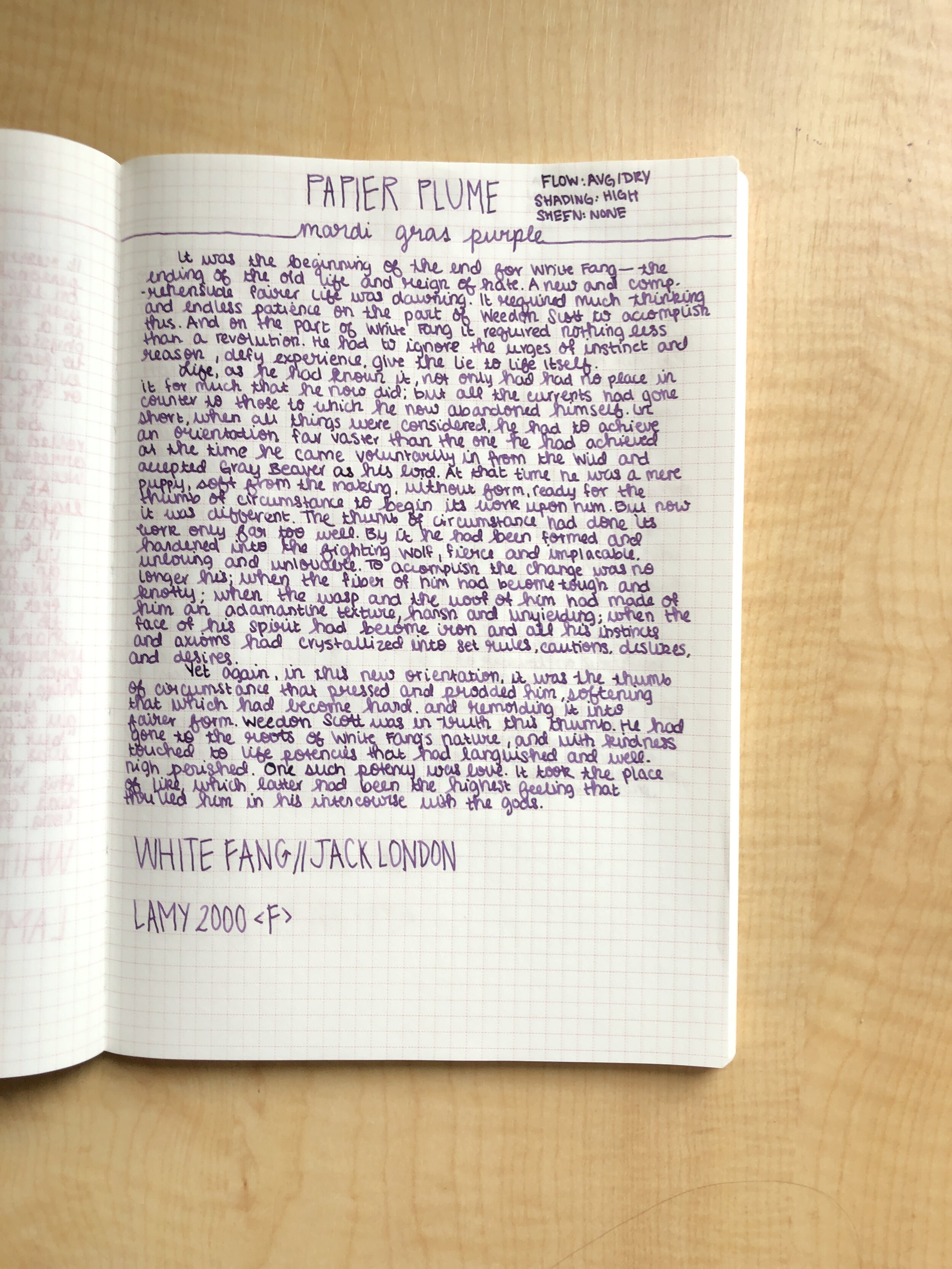 Ink Review #291: Papier Plume Mardi Gras Purple — Fountain Pen Pharmacist