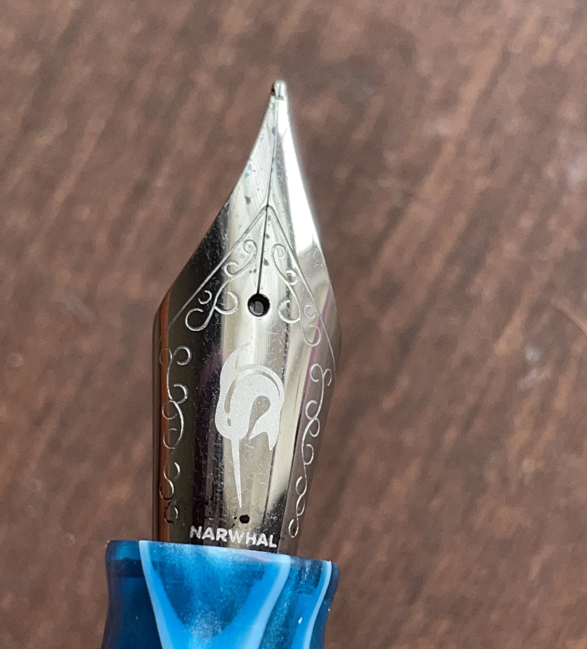 Pen Review Goldspot x Narwhal Fountain Pen in Poseidon Blue — Fountain