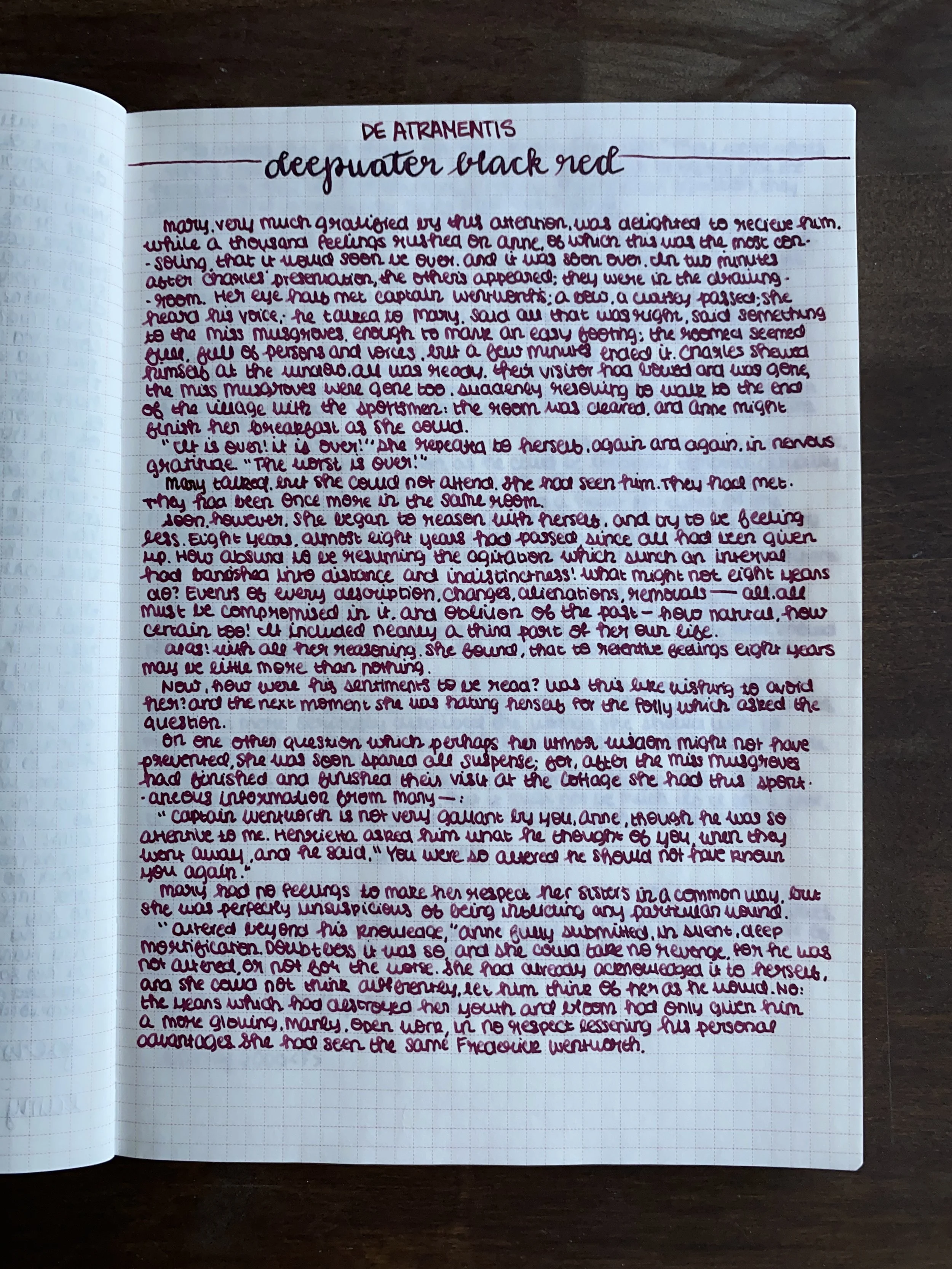 Ink Review 758 De Atramentis Deepwater Black Red — Fountain Pen