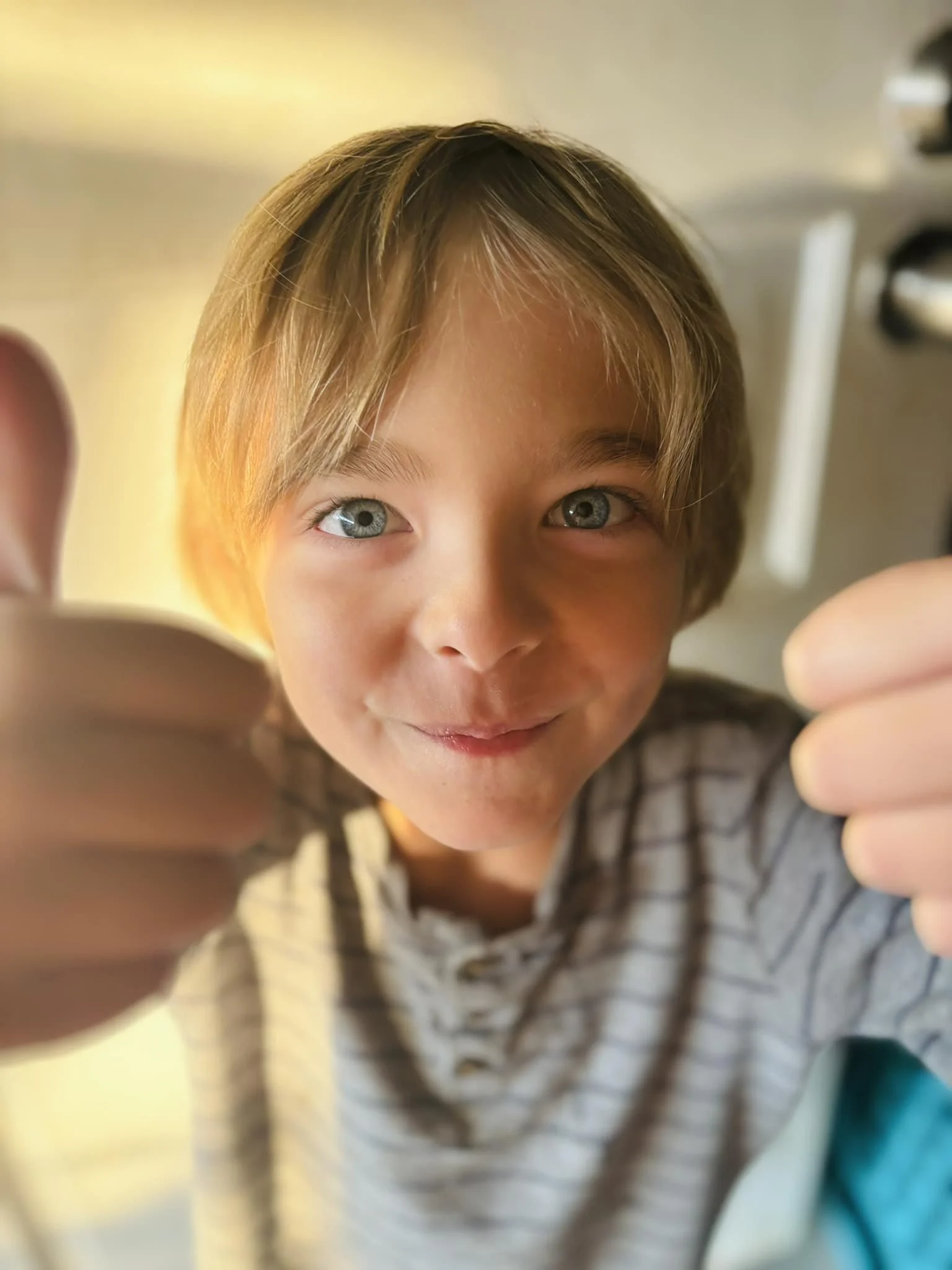 He came into my bedroom at 6:40 am on a Saturday whispering &quot;mommy, it's Mrs B's birthday. We have to gather all her presents.&quot;

He went to sleep last night insisting I go buy her toys. 🤣 

So at 6:40am I told him to go make her something.