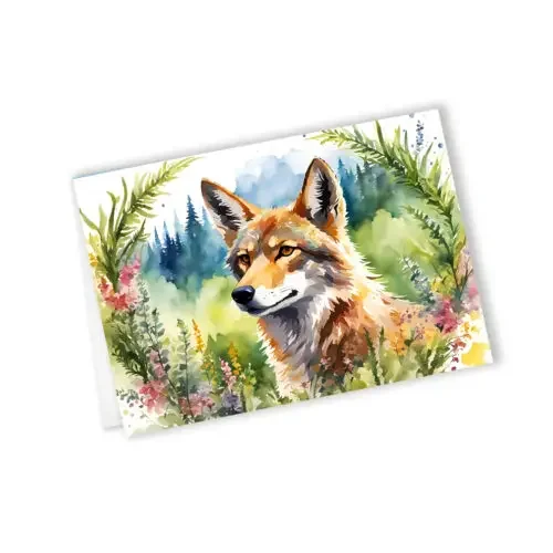 coyote_watercolour_wildlife_greeting_cards_mountains_treasures-500x500.webp