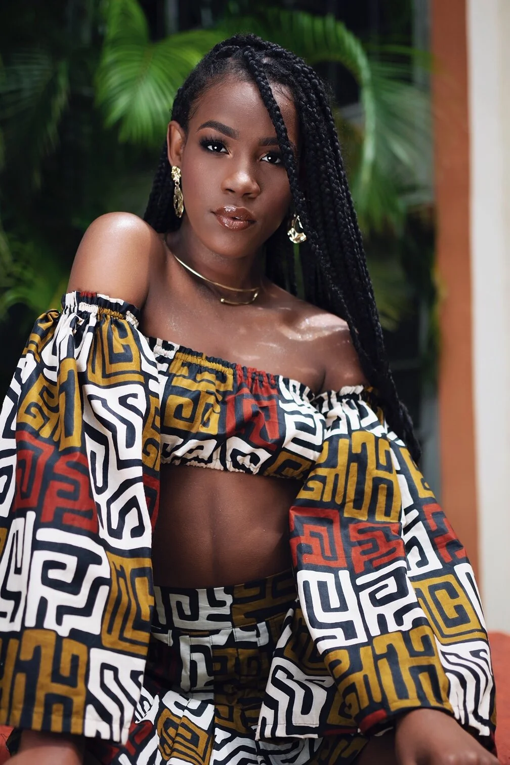 Ankara Bell Sleeved Crop Top