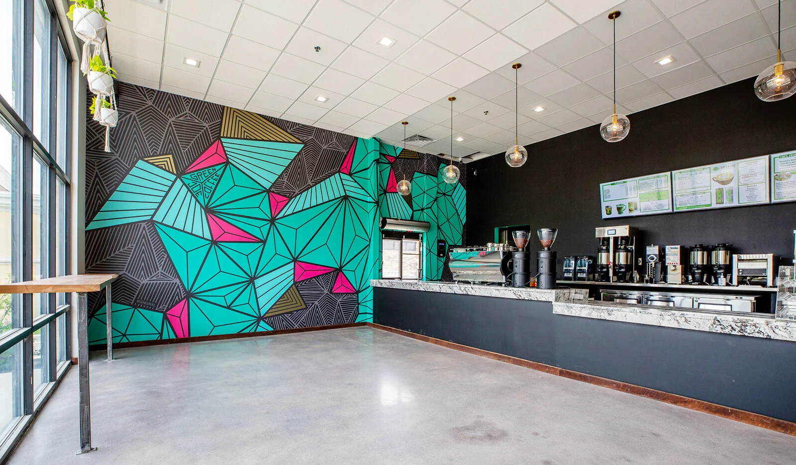 Custom Unique Wallpaper Mural For Green Joe Coffee In Schaumburg Il By Gneural Aka Debbie Clapper Gneural Modern Surface Design And Visual Art In Cleveland
