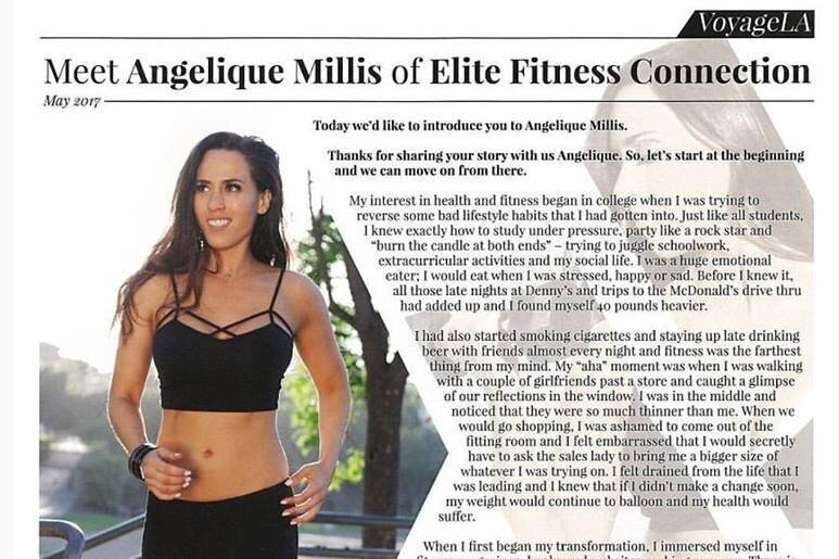 Voyage Magazine Feature: Meet Angelique Millis of Elite Fitness Connection in West Los Angeles