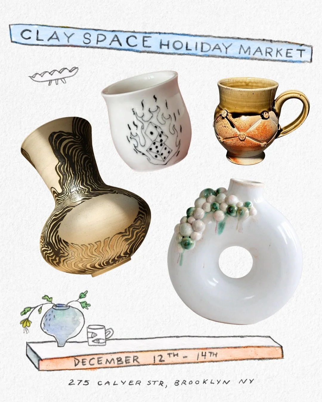 Meet more of the incredible Clay Space members bringing their work to this year&rsquo;s Holiday Market!
Minkyung Choi @Minchoiceramics
Haewon Jung @okay.take.care
Ryan Chang @_rceramics_
Gabrielle Tang @chutbi.ceramics
Michael Gundlach @blockbouillon