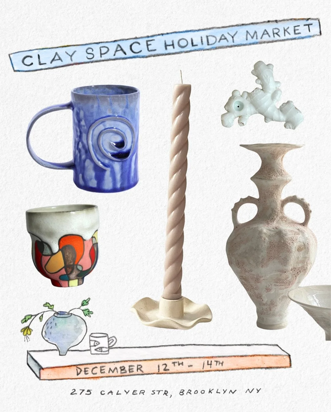 Meet the last of the incredible Clay Space members bringing their work to this year&rsquo;s Holiday Market!
Jessica Thompson-Lee @jessicathompson_lee
Joanne Lee @jleehello
Alana Salcer @alanalaurenceramics
Cecilia Trollby @_cee.ceramics
Walter Murdoc