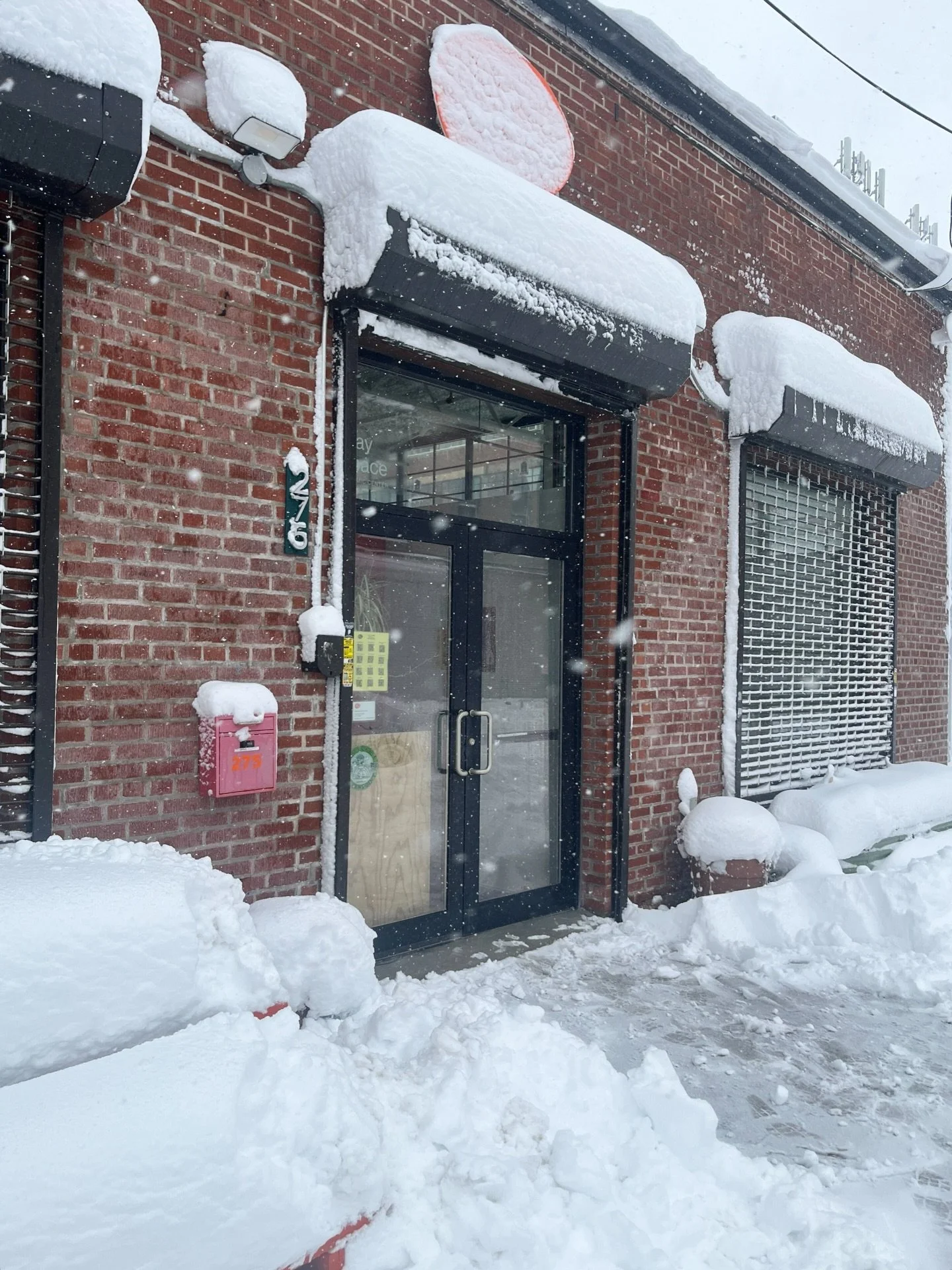 And we are open! Plan on using the Calyer street entrance as our membership entrance on Greenpoint ave has not been cleared yet (as of 11am). Monday (2/23) morning class has been canceled and evening classes will still be happening. Stay safe out the