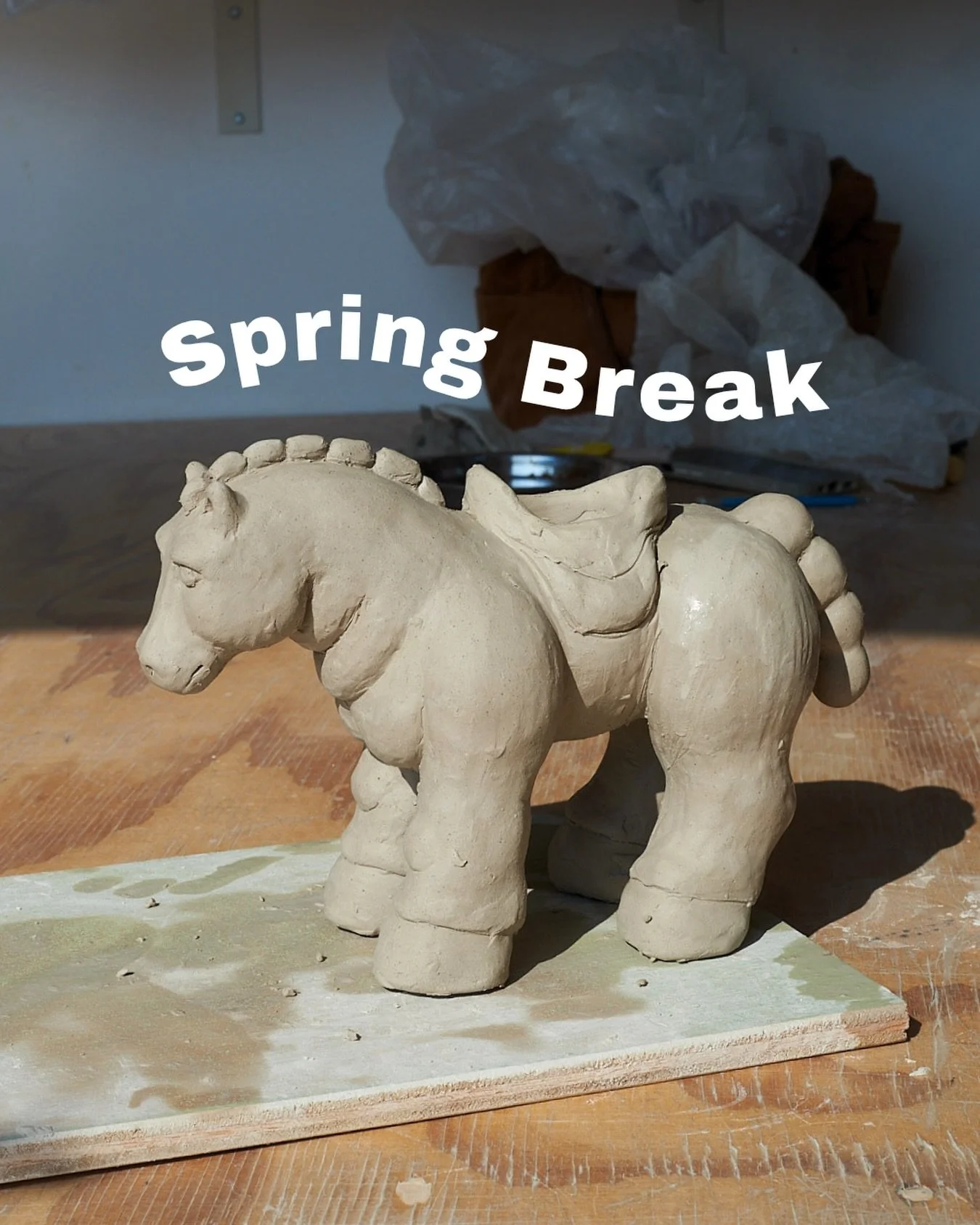 STUDIO CLOSURE

The studio will be CLOSED from Sunday, March 29 &ndash; Saturday, April 4 for our between-semester break.

With the exception of snow day students (you&rsquo;ll receive a separate email!), we will be FULLY CLOSED to all students durin