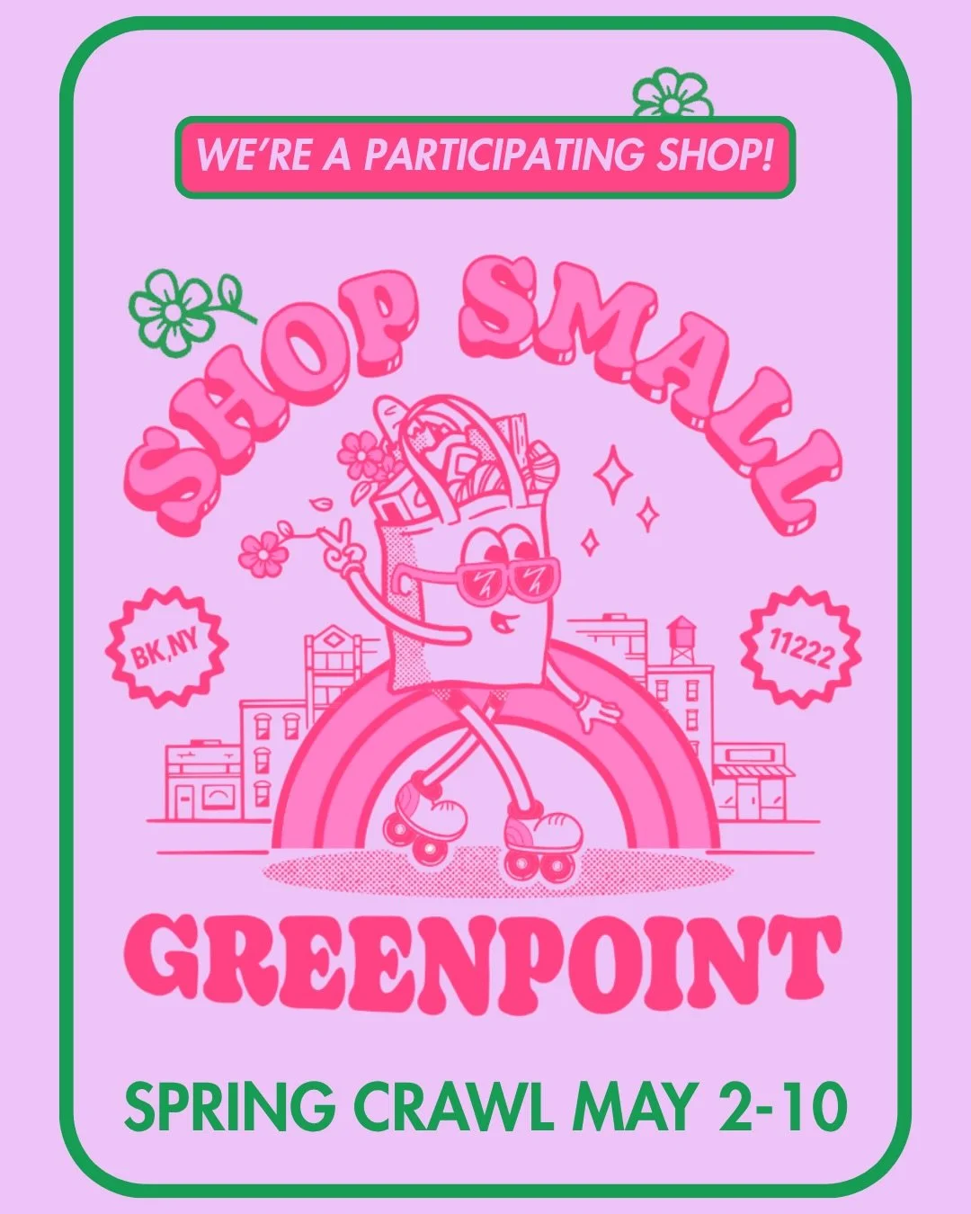 🌷 Clayspace is joining the @shopsmallgreenpoint Spring Retail Crawl! 💚

May 2-10, explore 46 of Greenpoint&rsquo;s best independent shops! Stop by, pick up something handmade for yourself, or a Mother&rsquo;s Day gift, and get rewarded along the wa