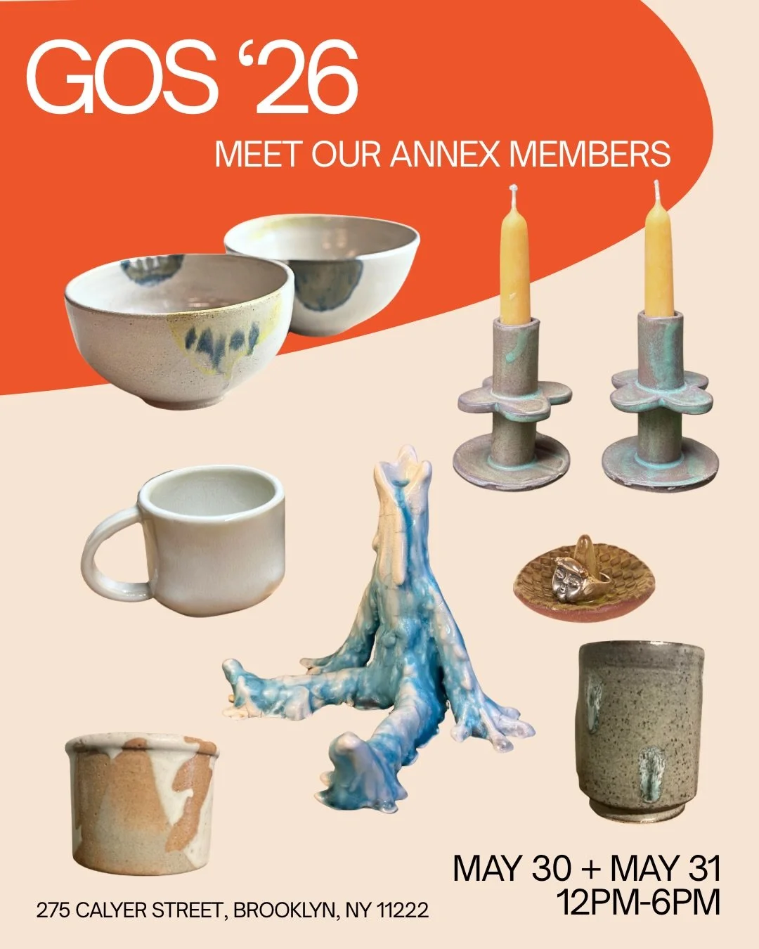 Meet our Annex Members participating in @greenpointopendstudios!

Carmen C&eacute;spedes @clcesped
Ian Privett @idkwhoian, @cntrpc_
Judy Tung @otherjude
Kristin Ma
Liam Kelly @liams.goods
Rebecca Grant @rebeccargrant

Check out their work May 30+31st