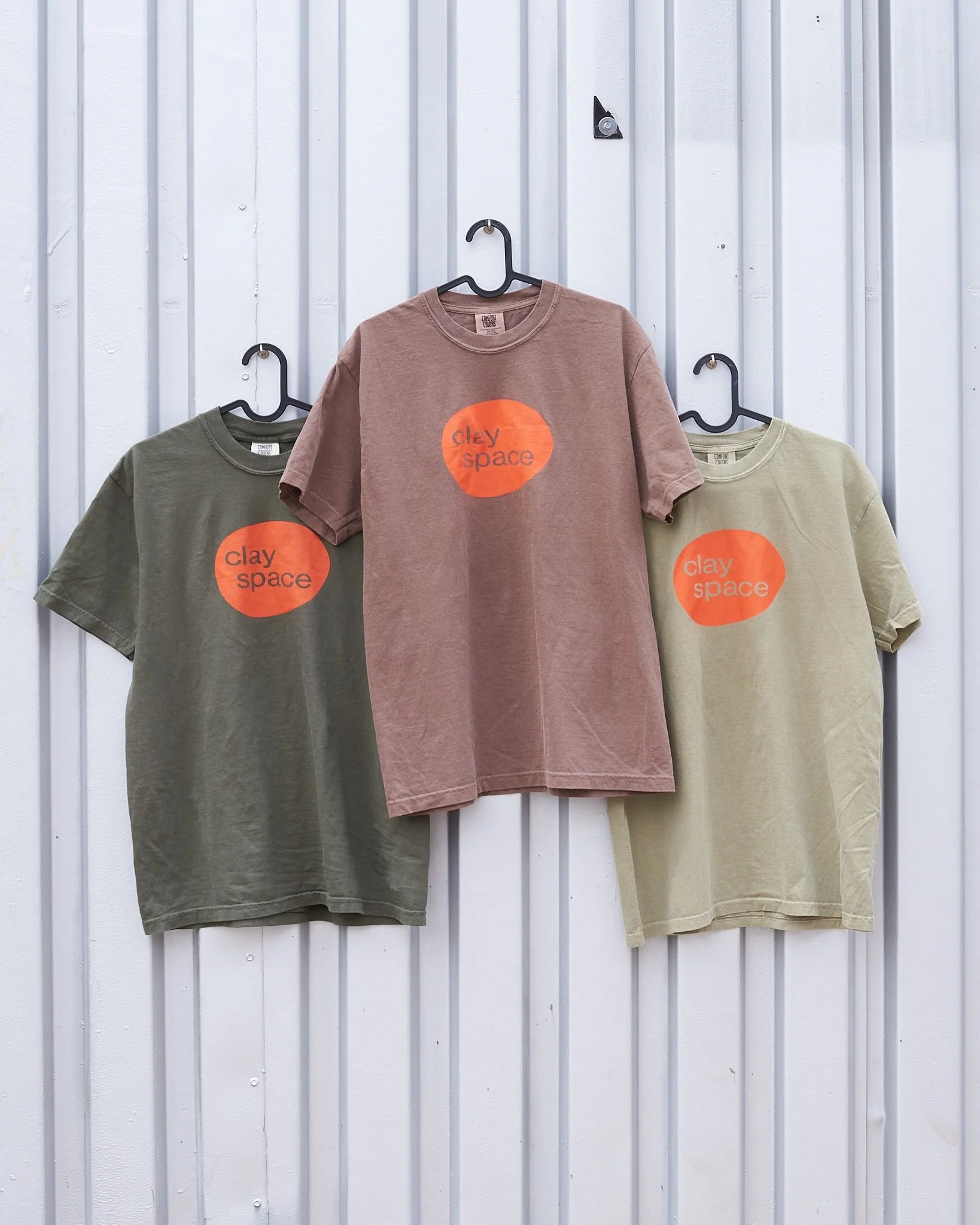 Check out our first round of Clay Space merch this weekend at @greenpointopenstudios!

We&rsquo;re dropping 3 shirts and 3 tote bags, available during Greenpoint Open Studios on Saturday and Sunday from 12-6pm.

Stop by the studio, shop the merch, an