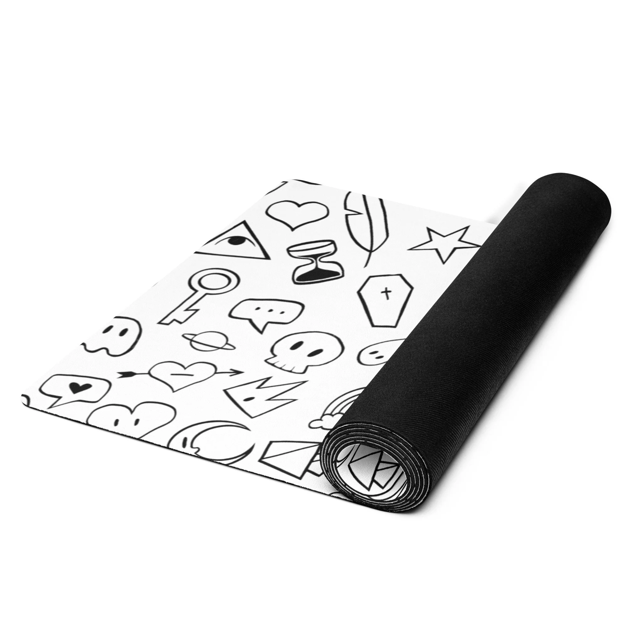 CREEPY CUTE YOGA MAT - WHITE