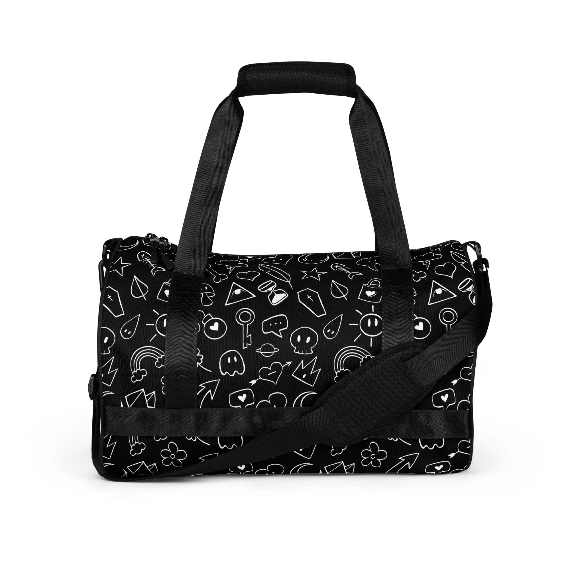 CREEPY CUTE DUFFLE BAG - BLACK