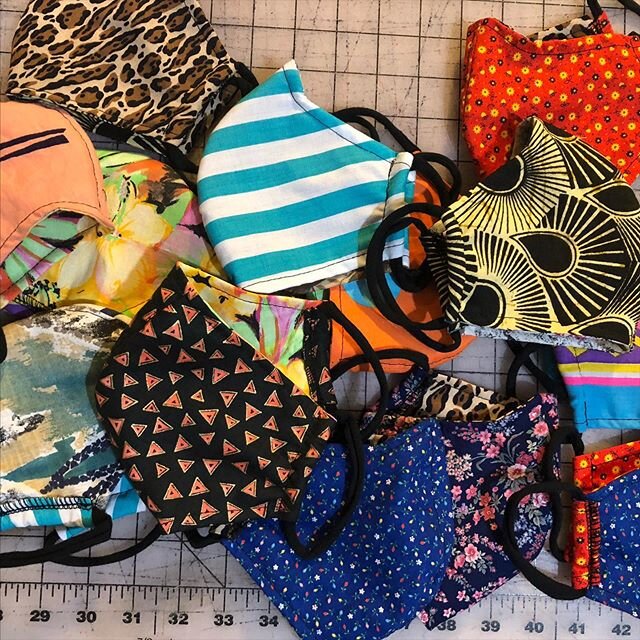 Mask mania! I listed and sold out a first batch of masks and am working on restocking them. They will be in my Etsy shop as fast as I can keep up! 
I am so grateful to have a private workspace (though this is changing at the end of the month, updates