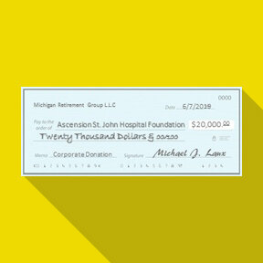 $20K PLEDGE TO ST JOHN MACOMB FOUNDATION