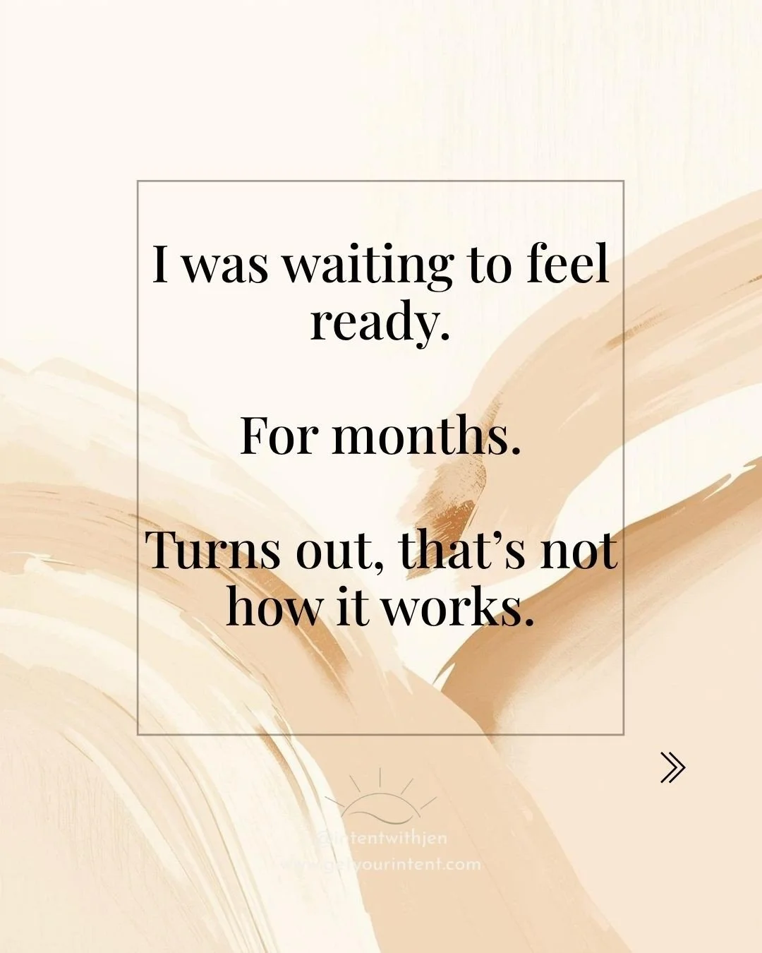 For a long time, I thought readiness was something that arrived before the action.⚛️

It doesn&rsquo;t. It arrives because of the action.

This week in class we&rsquo;re working with exactly this &mdash; the energy of returning. Not forcing. Just ten