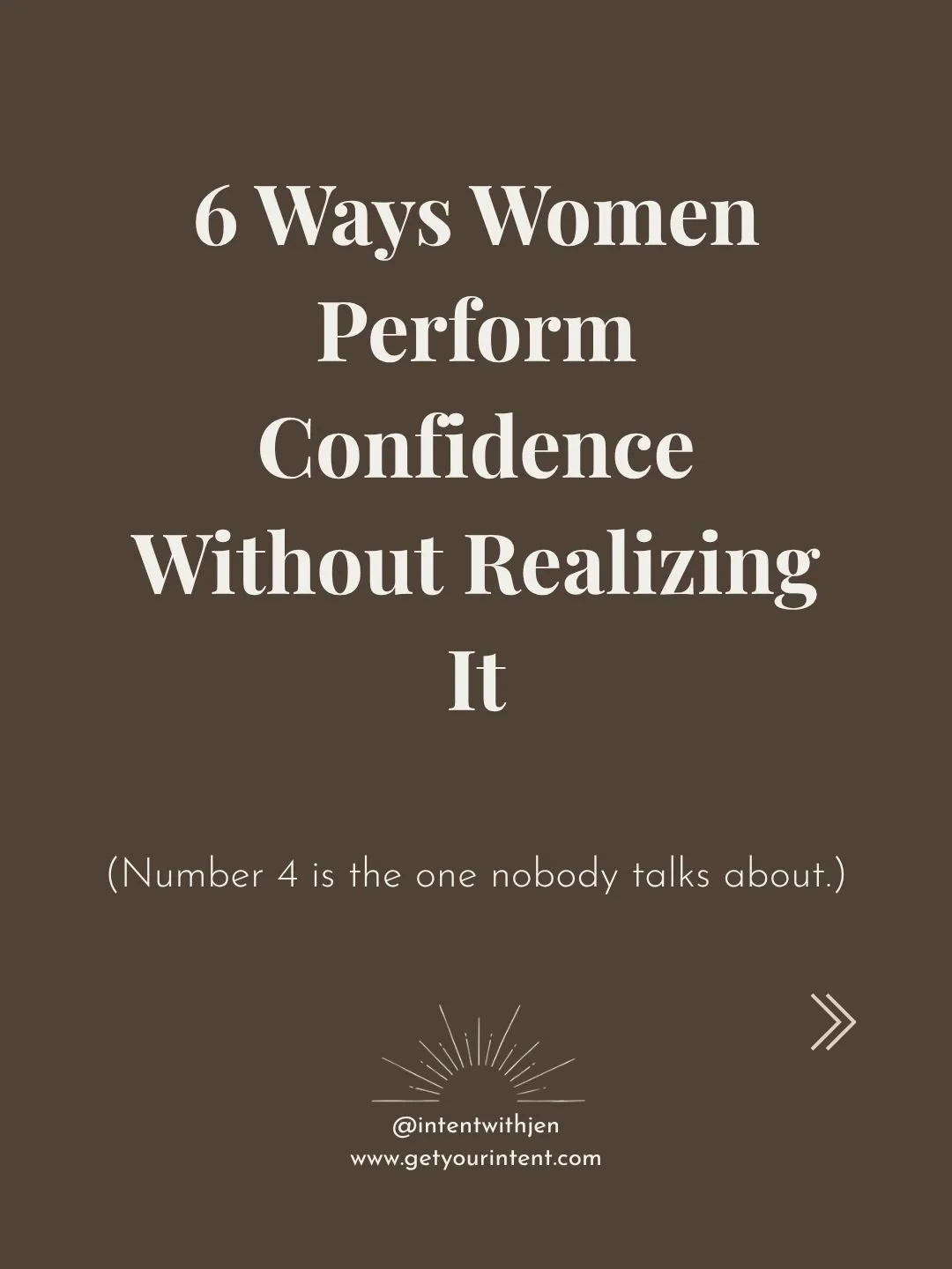 Most of us were never taught the difference between performing confidence and actually having it.

So we just performed. Really well. For a really long time.

And wondered why we were so exhausted.

This is what we&rsquo;re unpacking all April.

Whic
