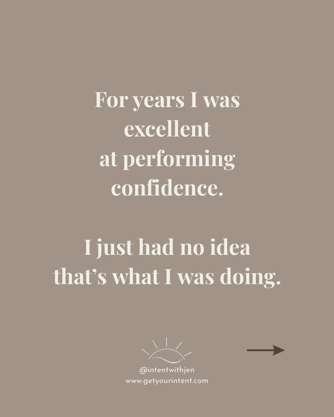 I was very good at performing confidence.

What I didn&rsquo;t know was that it was costing me the real thing.

This month we&rsquo;re doing something different.

When did you first learn that performing was safer than being real?
Tell me. 👇

#Inten