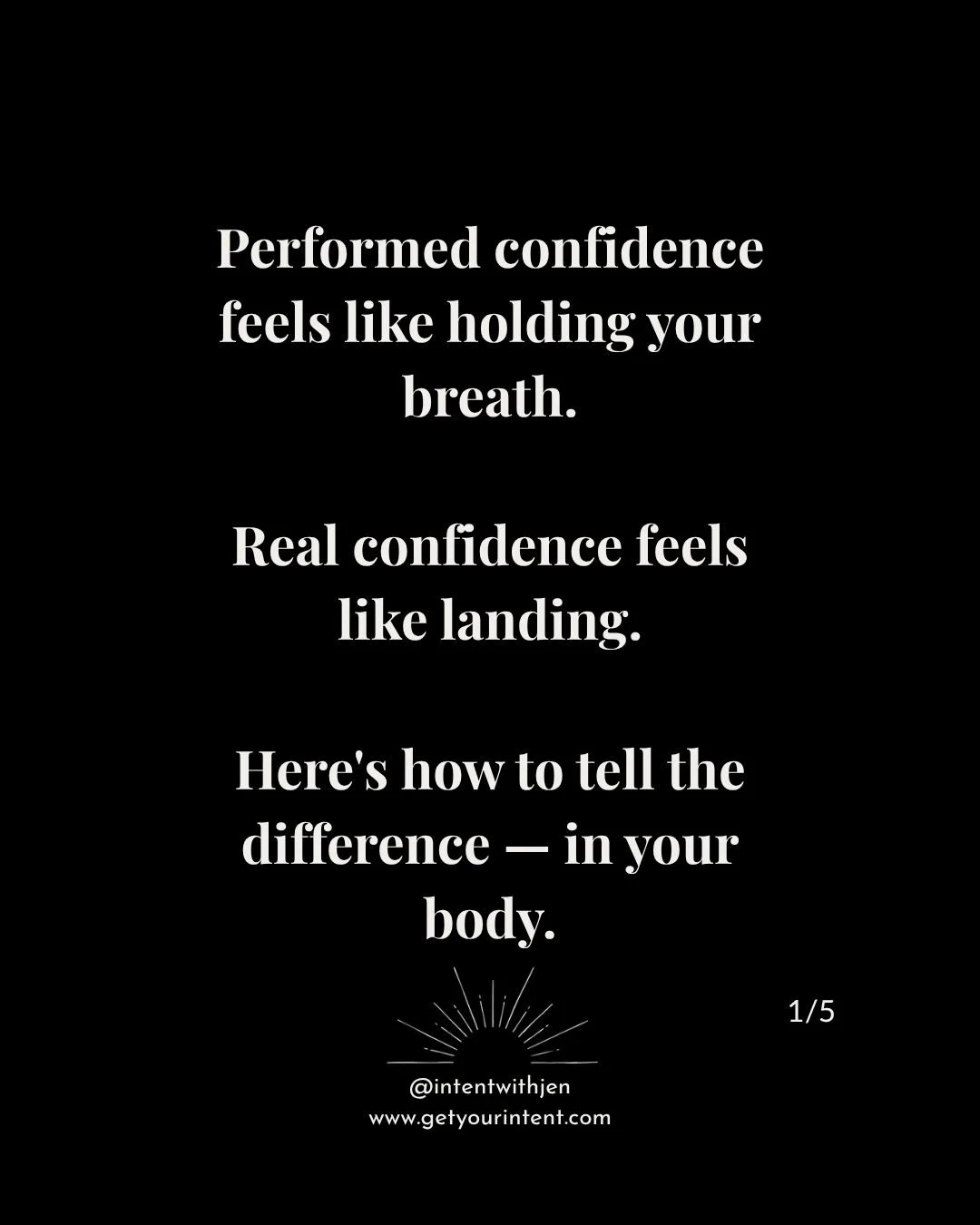 Nobody taught us the difference between performing confidence and actually having it.

So we learned to be very good at the performance.

This week we're learning the other thing.

🔥 if this one hit.

#IntentWithJen #ConfidenceWithoutPerformance #Ta