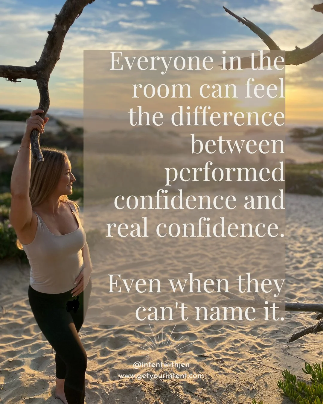 You don't have to say a word.

The room already knows.

When you're performing &mdash; there's a subtle tension. A tracking. A slight bracing for impact.
When you're inhabiting &mdash; there's a settledness. A presence. An ease.

People feel the diff