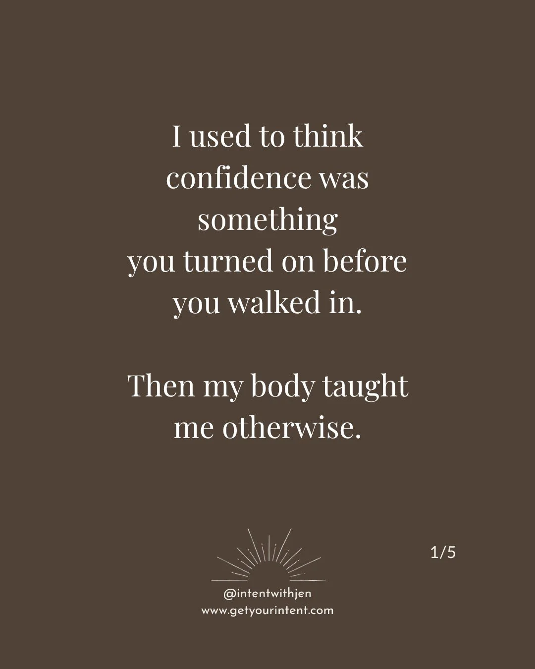 My body figured it out before my mind did.

That's the whole point of the practice.

Has your body ever known something before your mind caught up?

Tell me. 👇

#IntentWithJen #ConfidenceWithoutPerformance #PersonalStory #EmbodiedLeadership #Tapas #