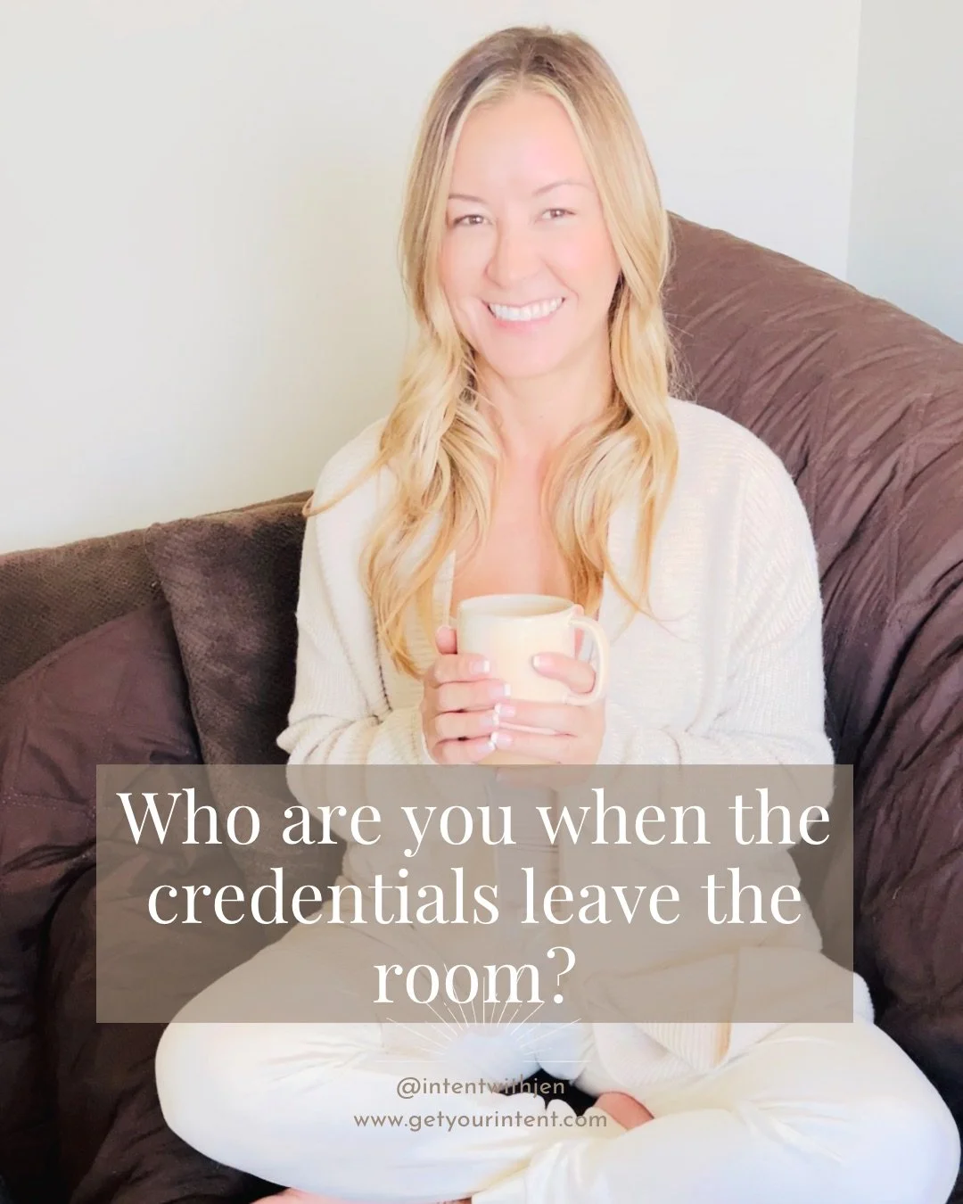 This week's question:

Who are you when the credentials leave the room?

Not what you've built.
Not what you've proven.
Not your title, your track record, your wins.

Just you.

This week we go there. 🔥

#IntentWithJen #TheWomanBehindTheResume #Wome