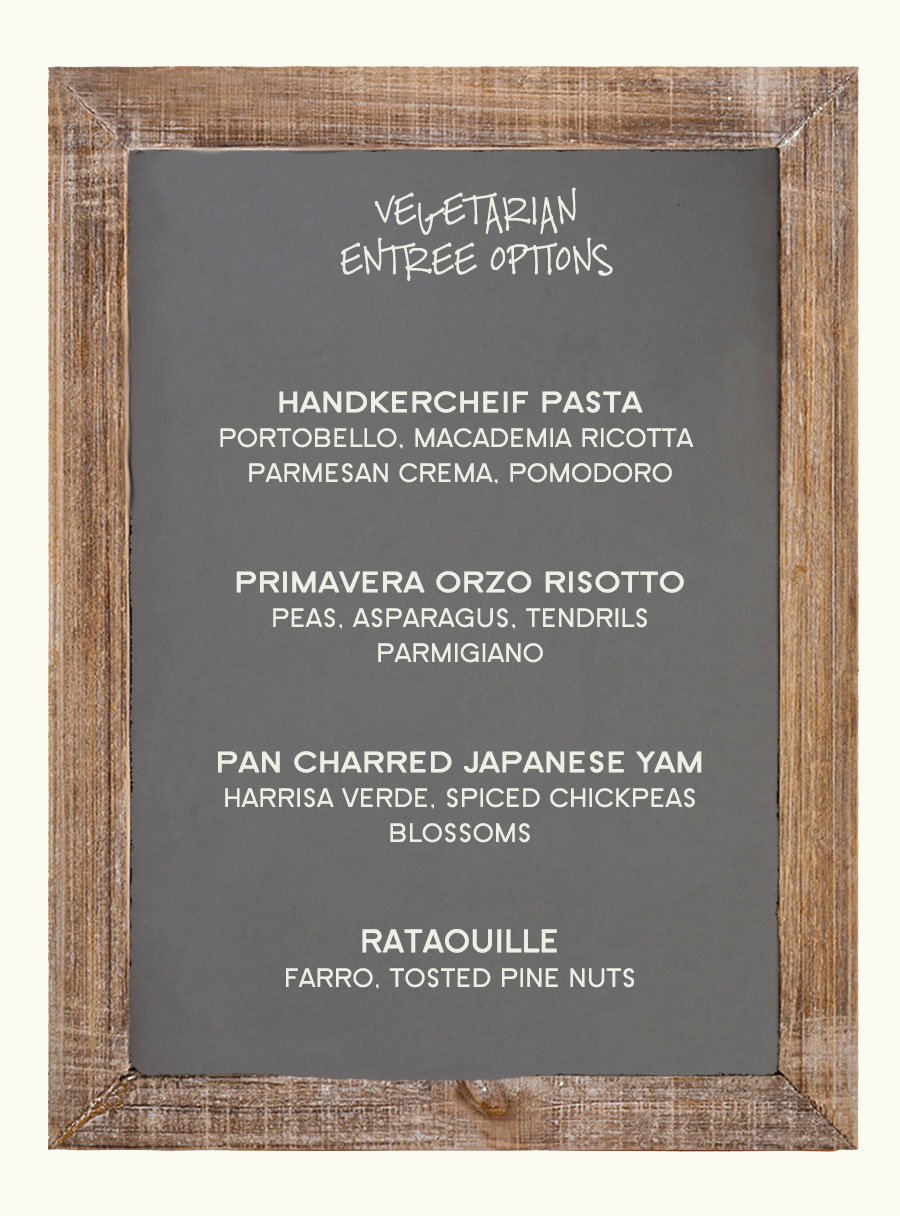 vegetarian menu