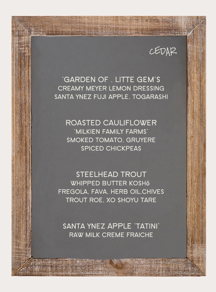 cedar menu