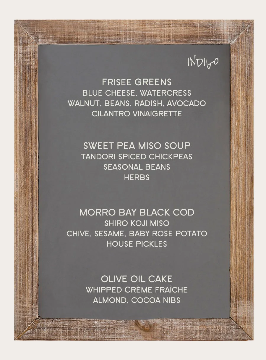 indigo menu