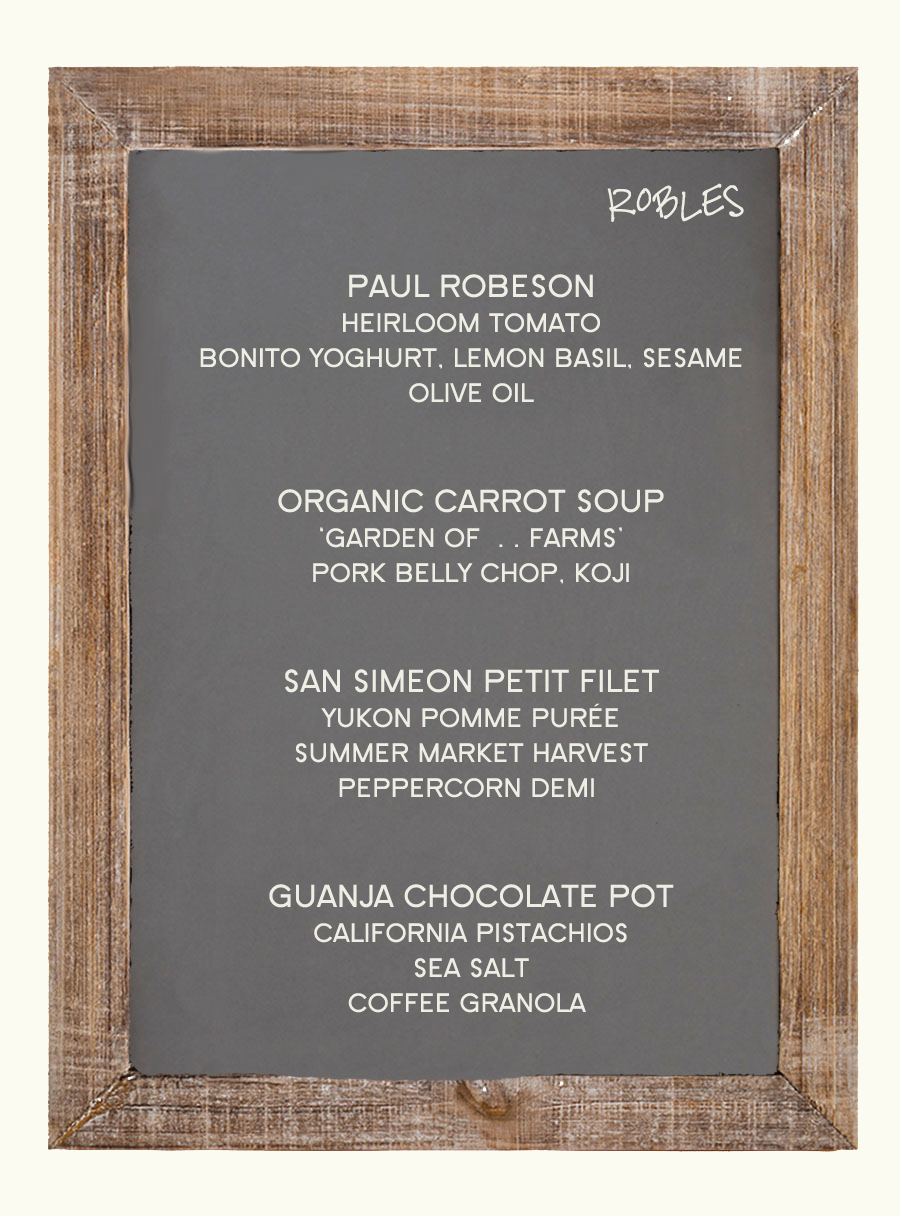 Robles Menu