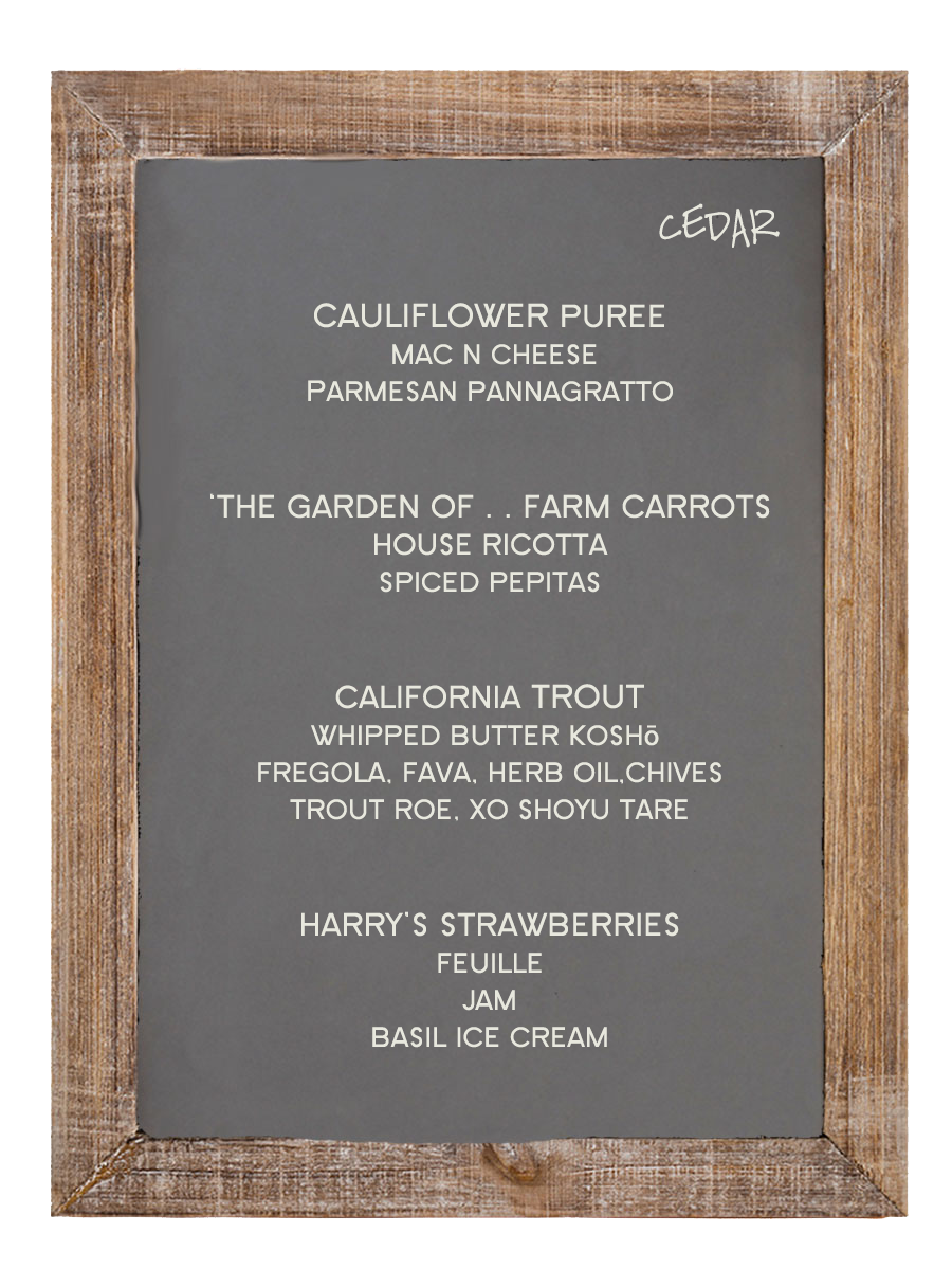 cedar menu