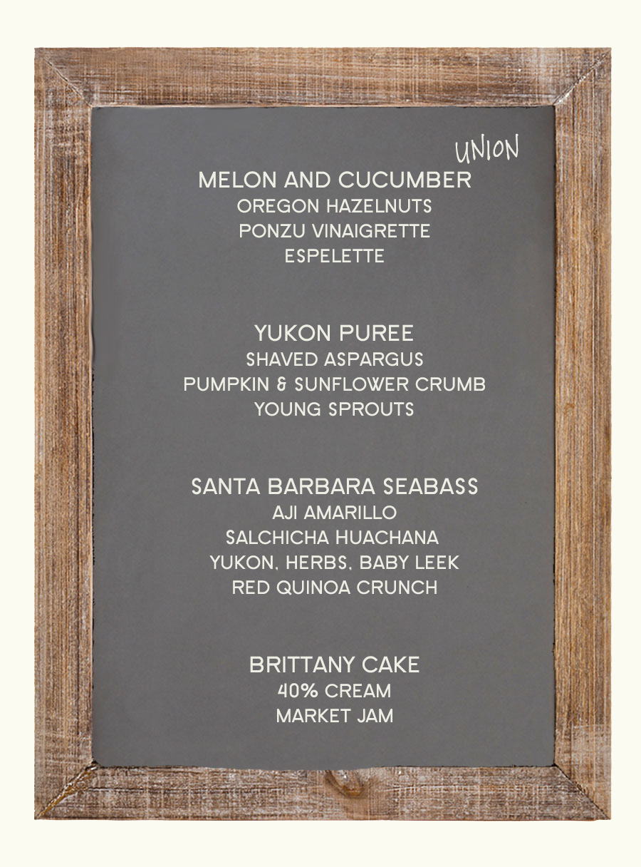 union menu