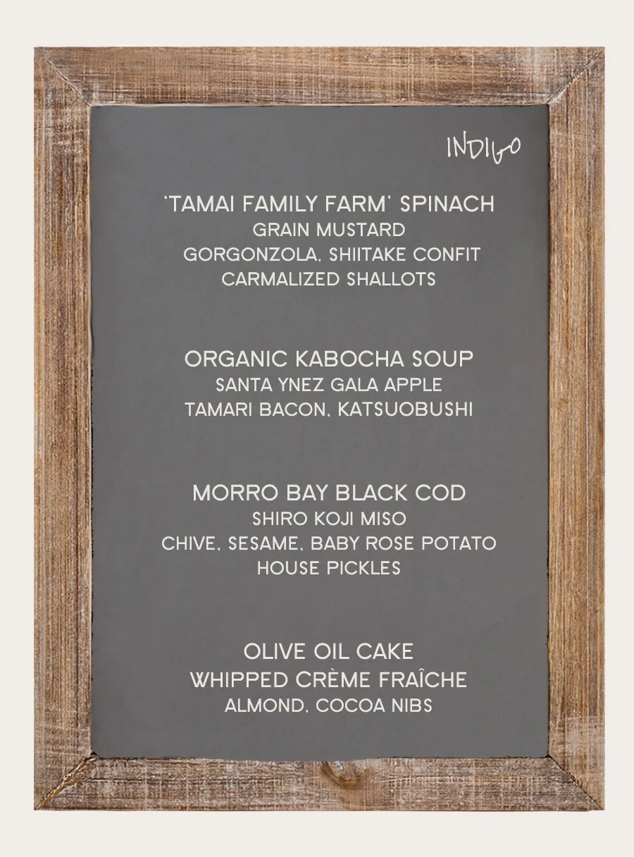 indigo menu