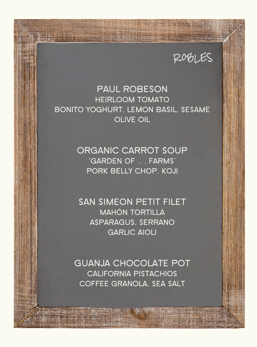 Robles Menu