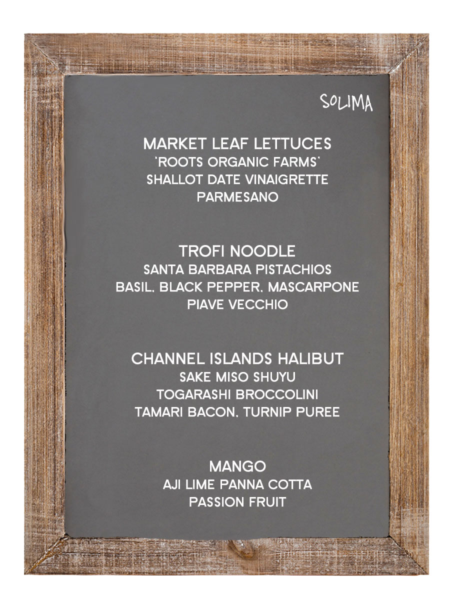Solima Menu