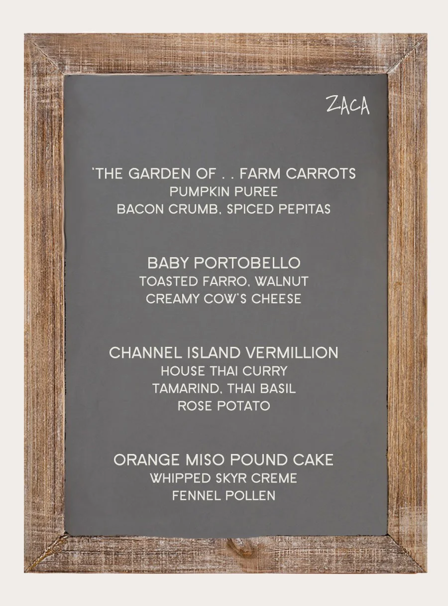 zaca menu