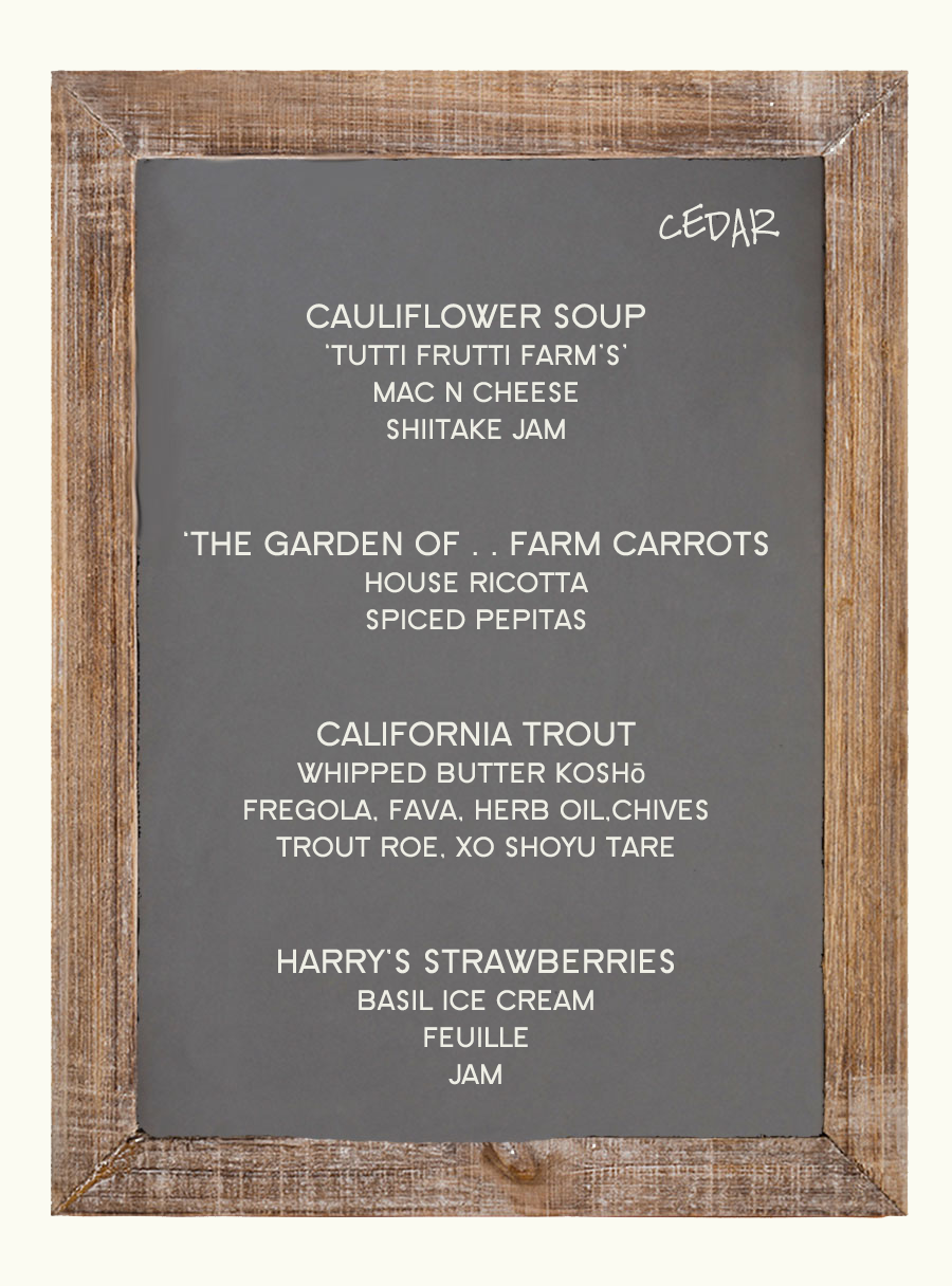 Cedar Menu