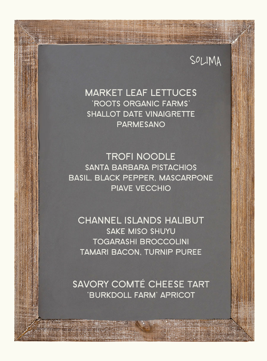 Solima Menu