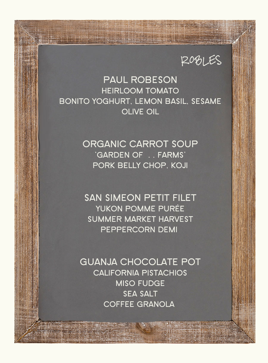 Robles Menu
