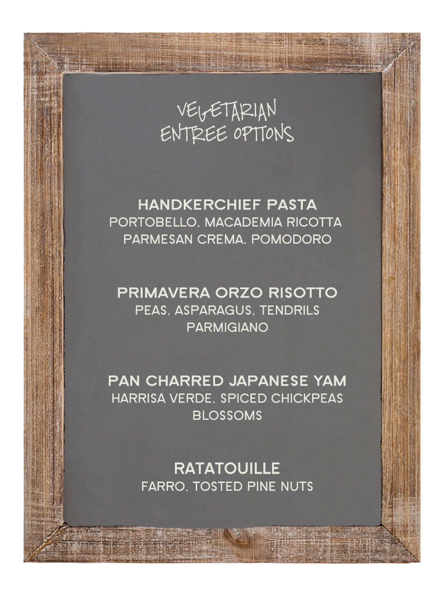 vegetarian menu