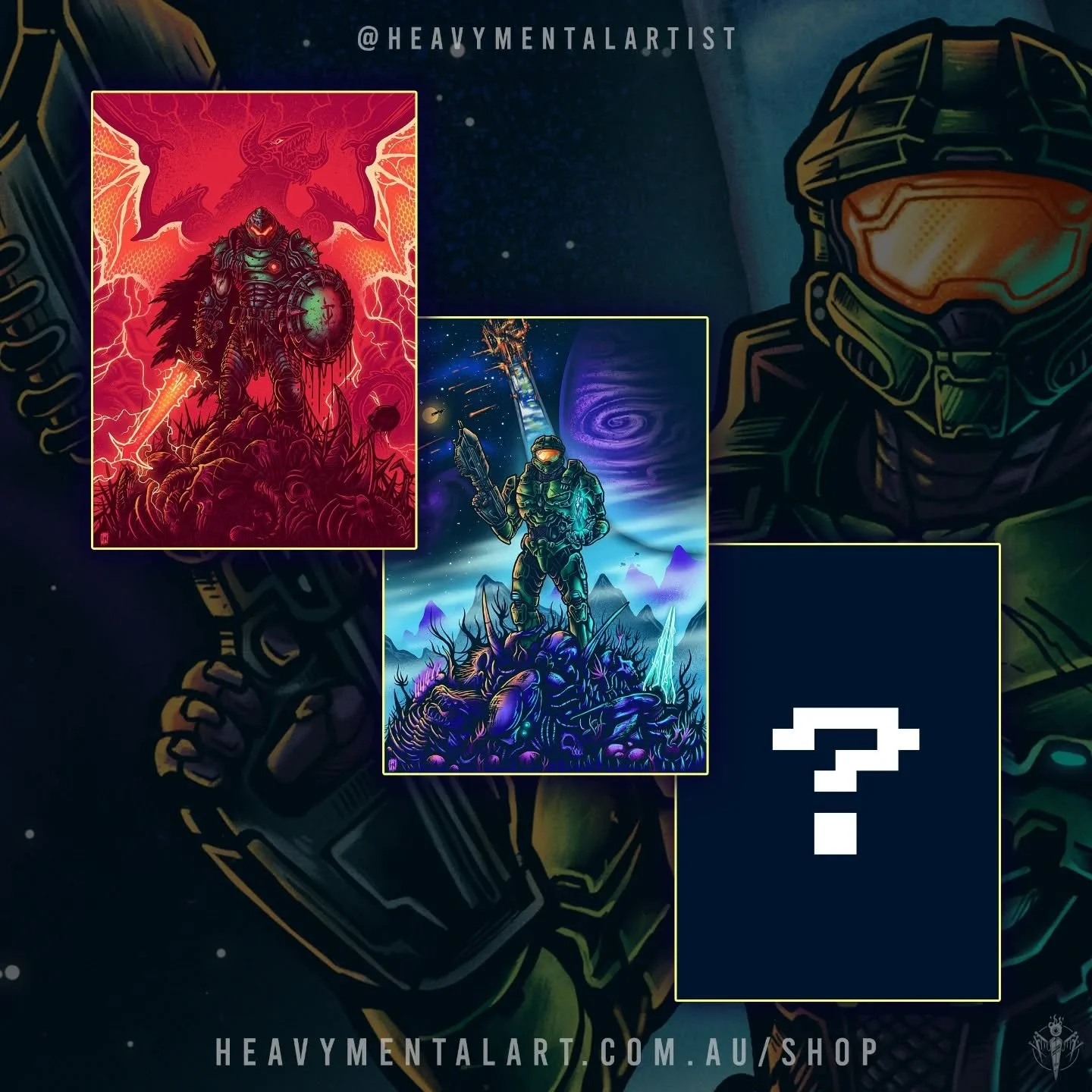🎮 A Trilogy of videogame BADASSES 🎮

I wanted to create a small trilogy of video-game badasses. The first piece was the Doom Slayer from DOOM, the second is Master Chief from Halo, and the final artwork will be Kratos from God of War. Video games h
