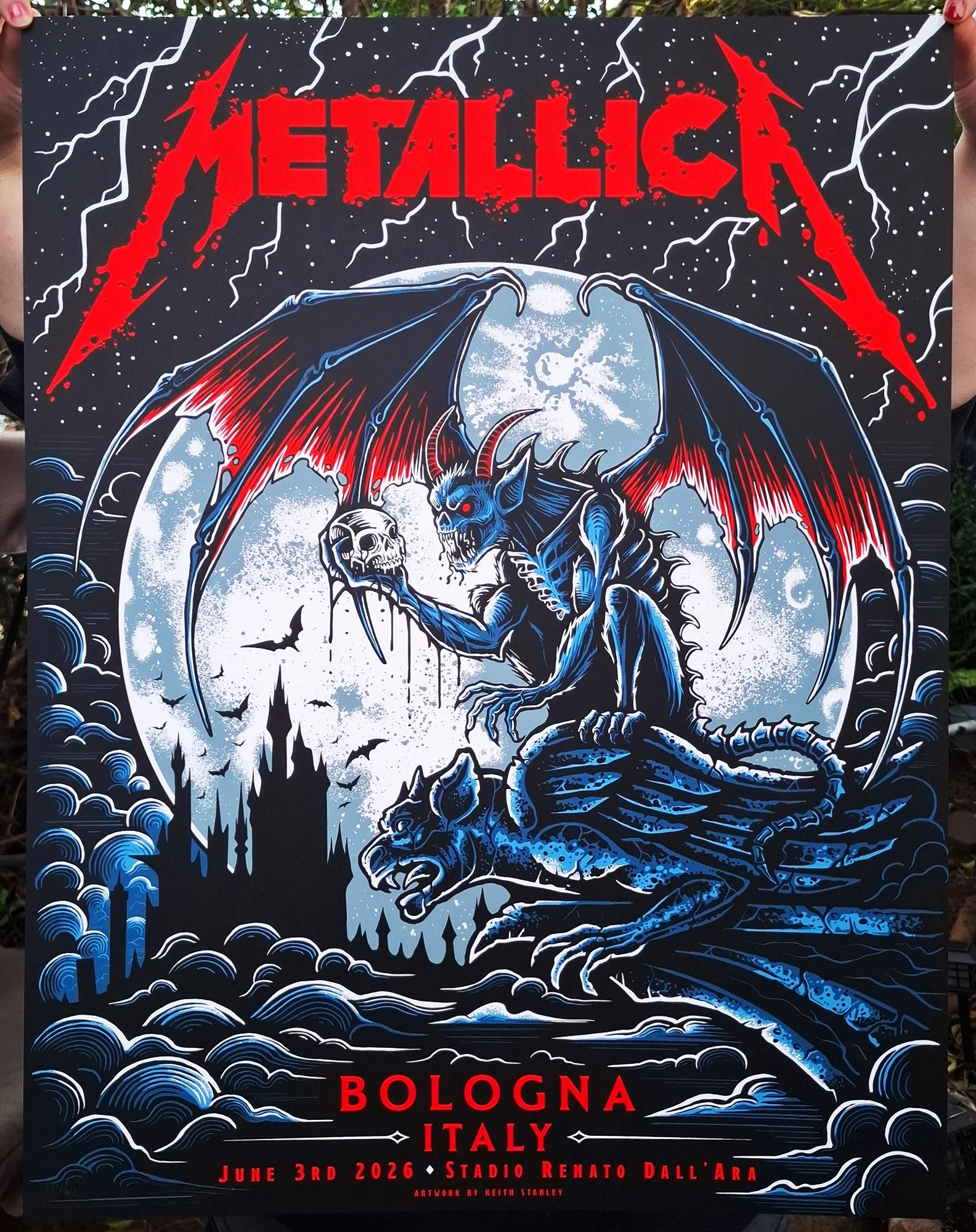 OFFICIAL METALLICA M72 EUROPE TOUR BOLOGNA POP-UP POSTER –ARTIST PROOF