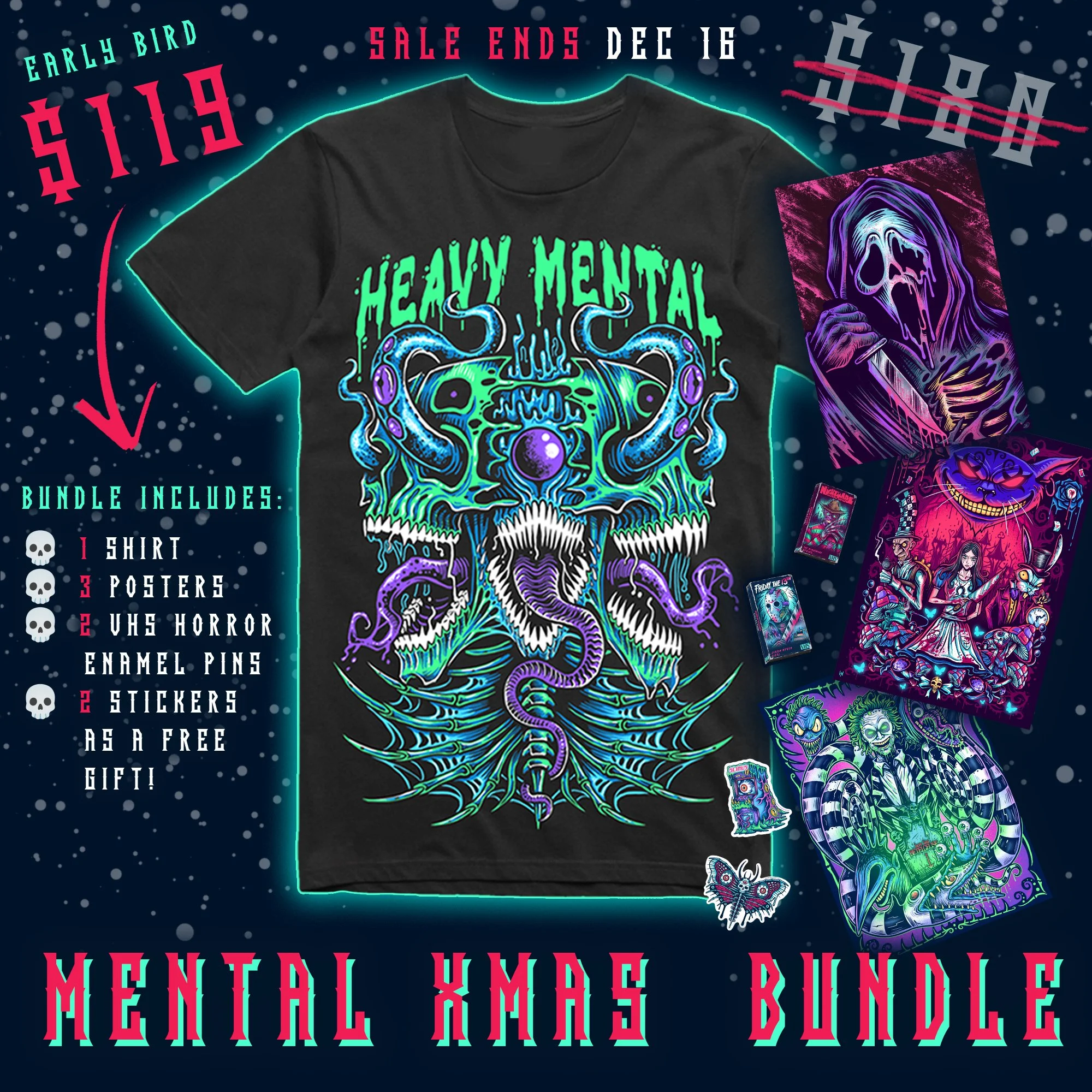 💀 The Mental Xmas Bundle - Metamorphosis Tee 💀