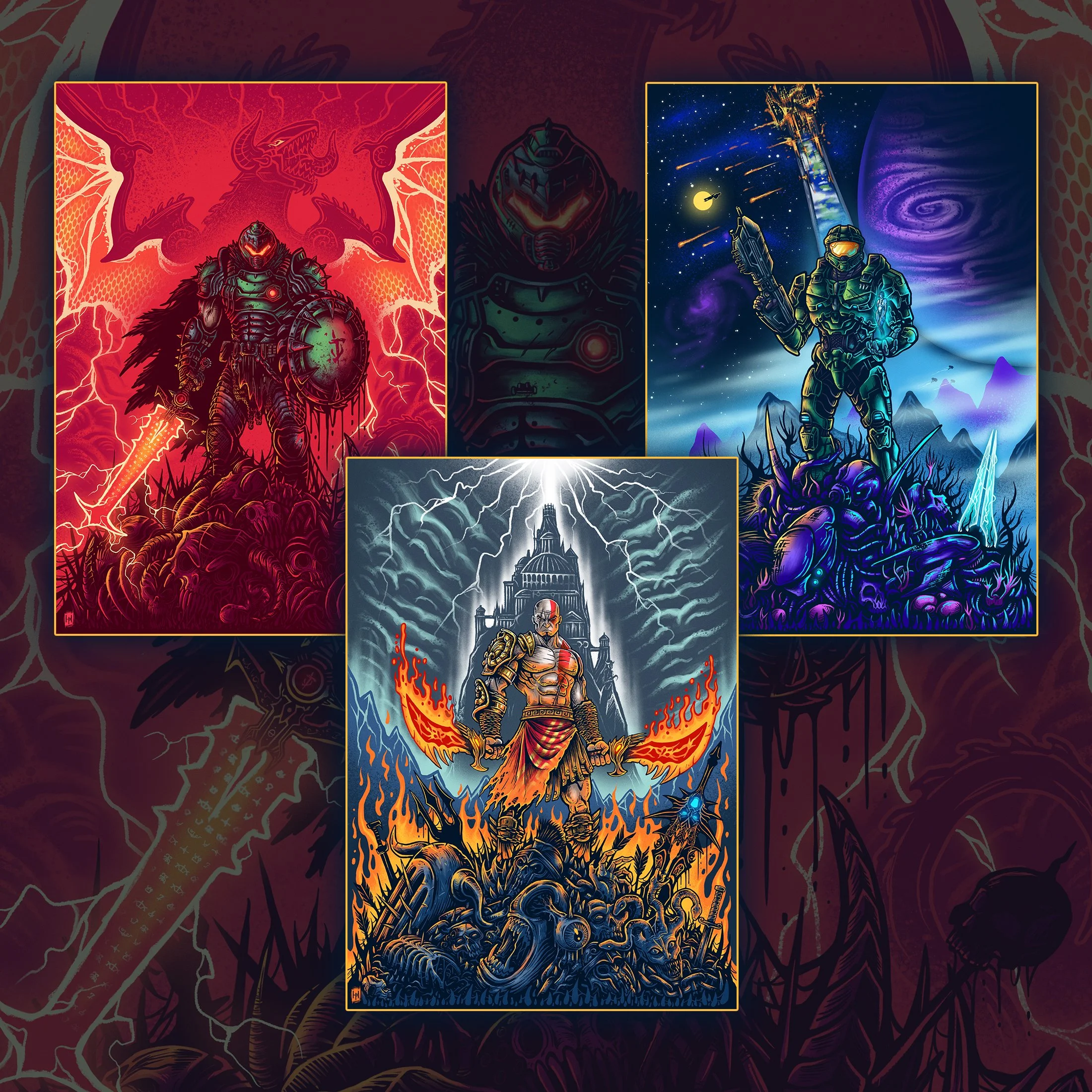 🎮 A Trilogy of Video Game BADASSES 🎮 | Print Collection