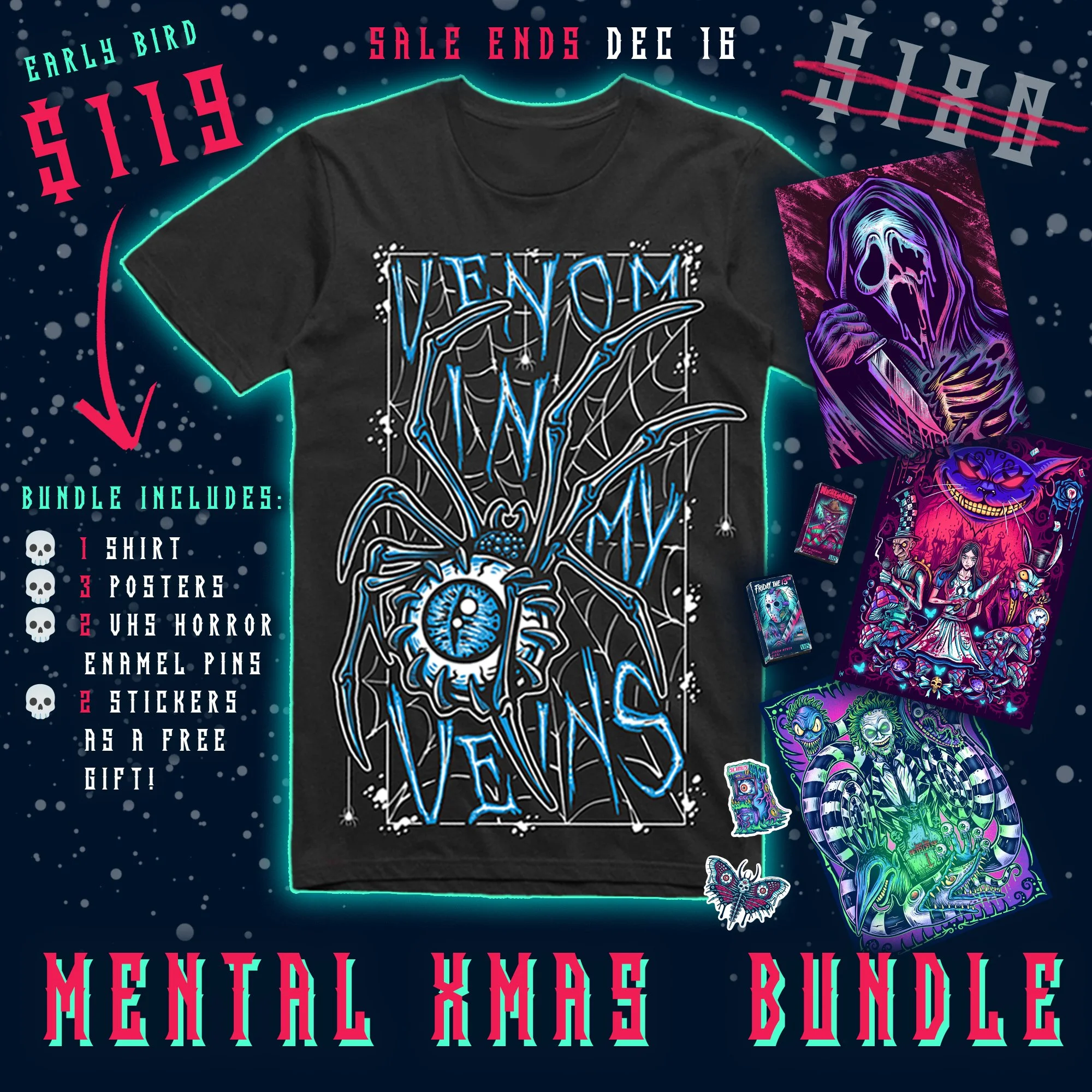 💀 The Mental Xmas Bundle - Venom In My Veins Tee 💀