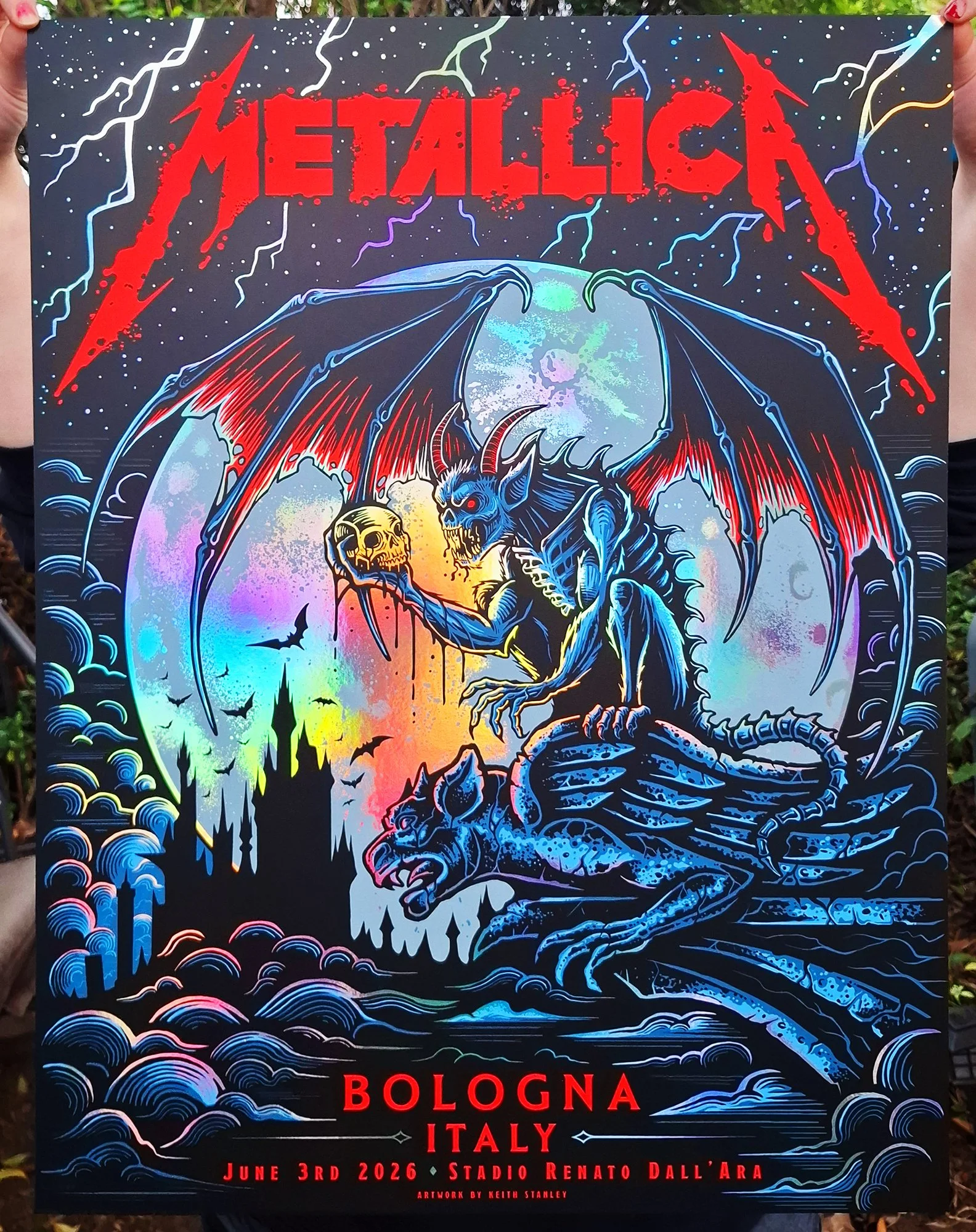 OFFICIAL METALLICA M72 EUROPE TOUR BOLOGNA POP-UP POSTER – FOIL ARTIST PROOF