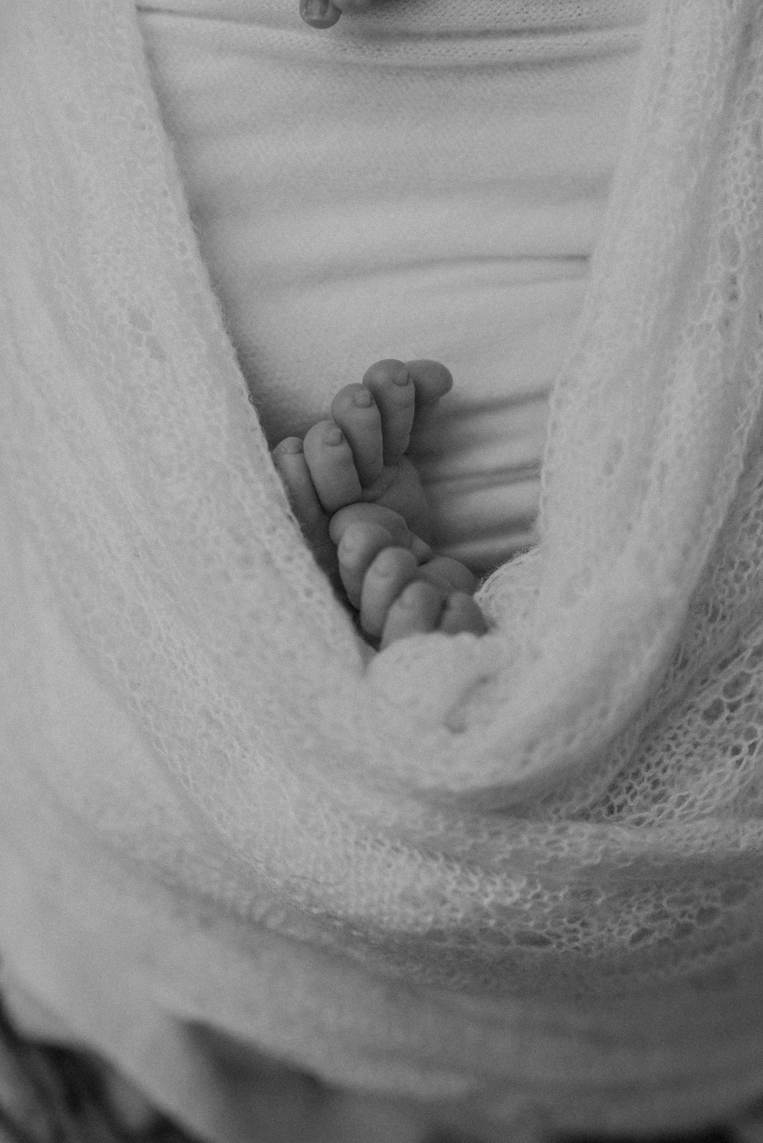 black and white baby toes