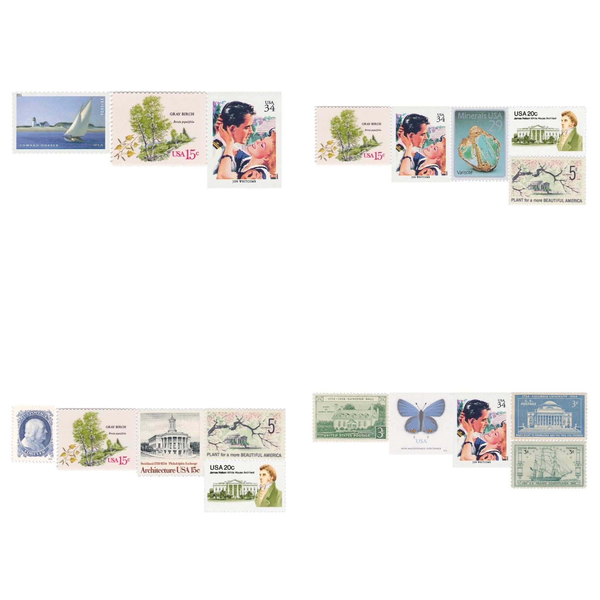 All the rejects. Lots of beautiful stamps here, but none of these sets were “the one” for this discerning bride.