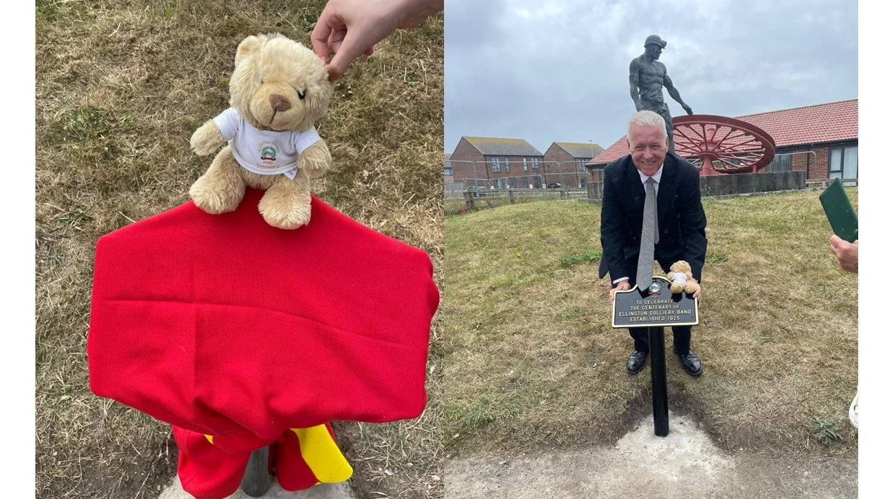 Ellie helps our MP to unveil the commemorative plaque.