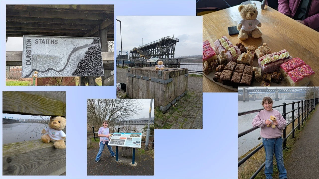 Charlotte takes Ellie for a walk along Dunston Staiths followed by a delicious cake.